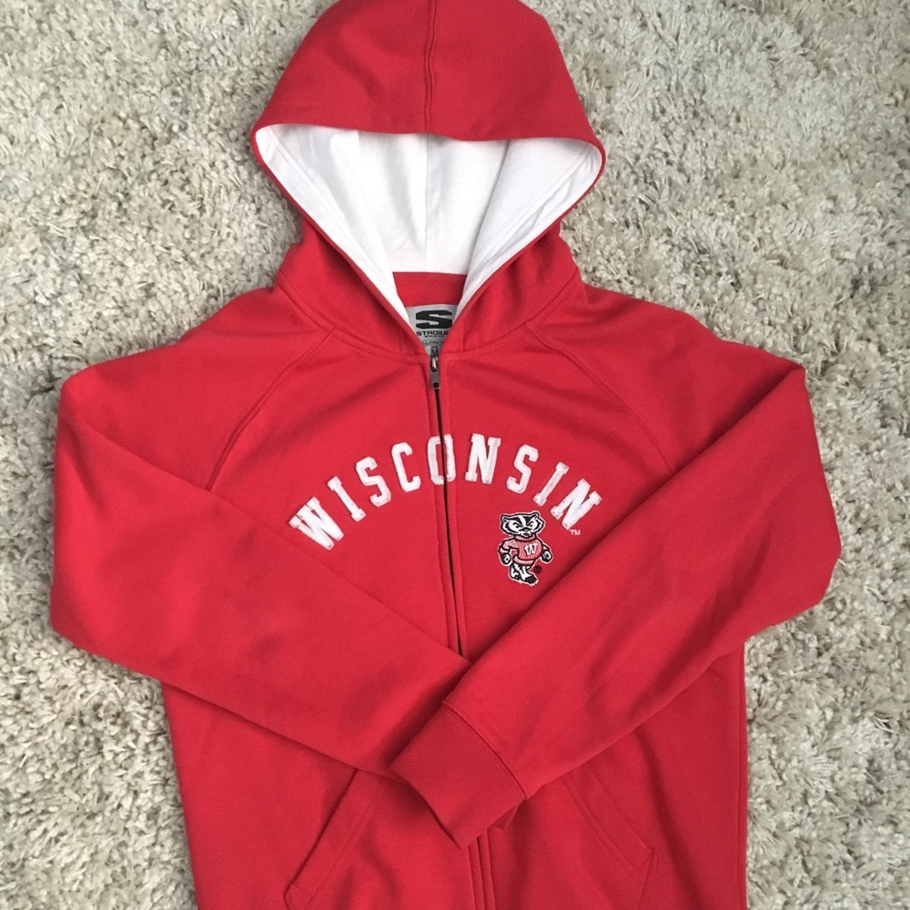 UW Badgers hooded zip up sweatshirt